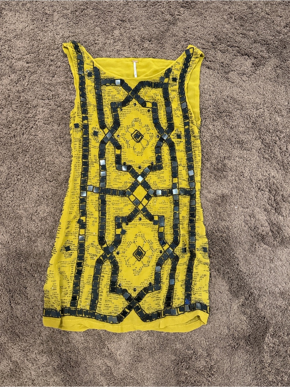 Free people Yellow Beaded Sleeveless Women’s Dress